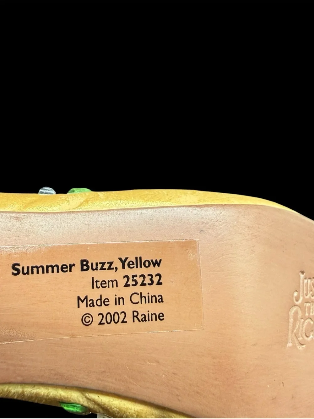 Summer Buzz Yellow Just The Right Shoe Raine Willitts 25232 2002 Figure Complete